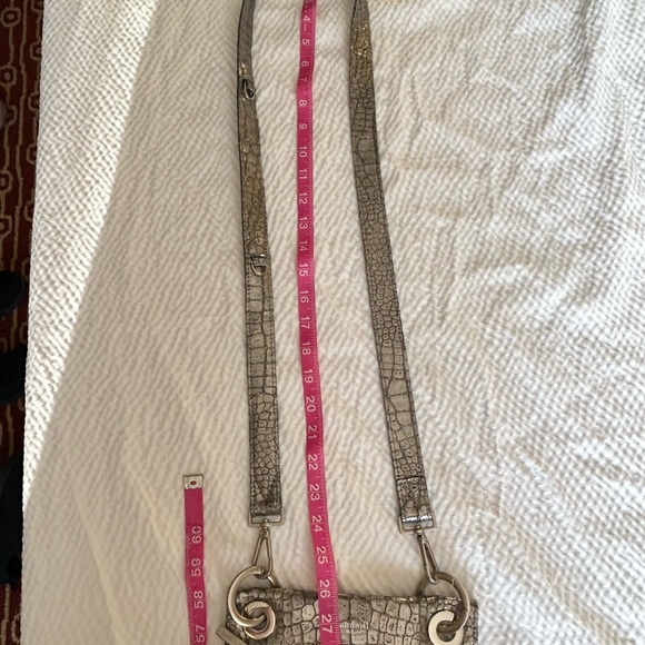 Hammitt leather silver metallic reptile crossbody bag zip closure - Picture 7 of 13